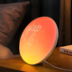 Sunrise  Clock with App Control&  Speaker, Wake up Light Sunlight Sunset Lamp, White Noise Sound Machine, Night Light for Bedrooms, Alarms for Heavy Sleepers  & Adults