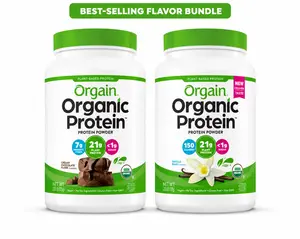 Orgain Organic Protein Best-Selling Bundle | Creamy Chocolate + Vanilla Bean | 2.03 lb Each (2-Pack) | 21g Plant Protein | USDA Organic