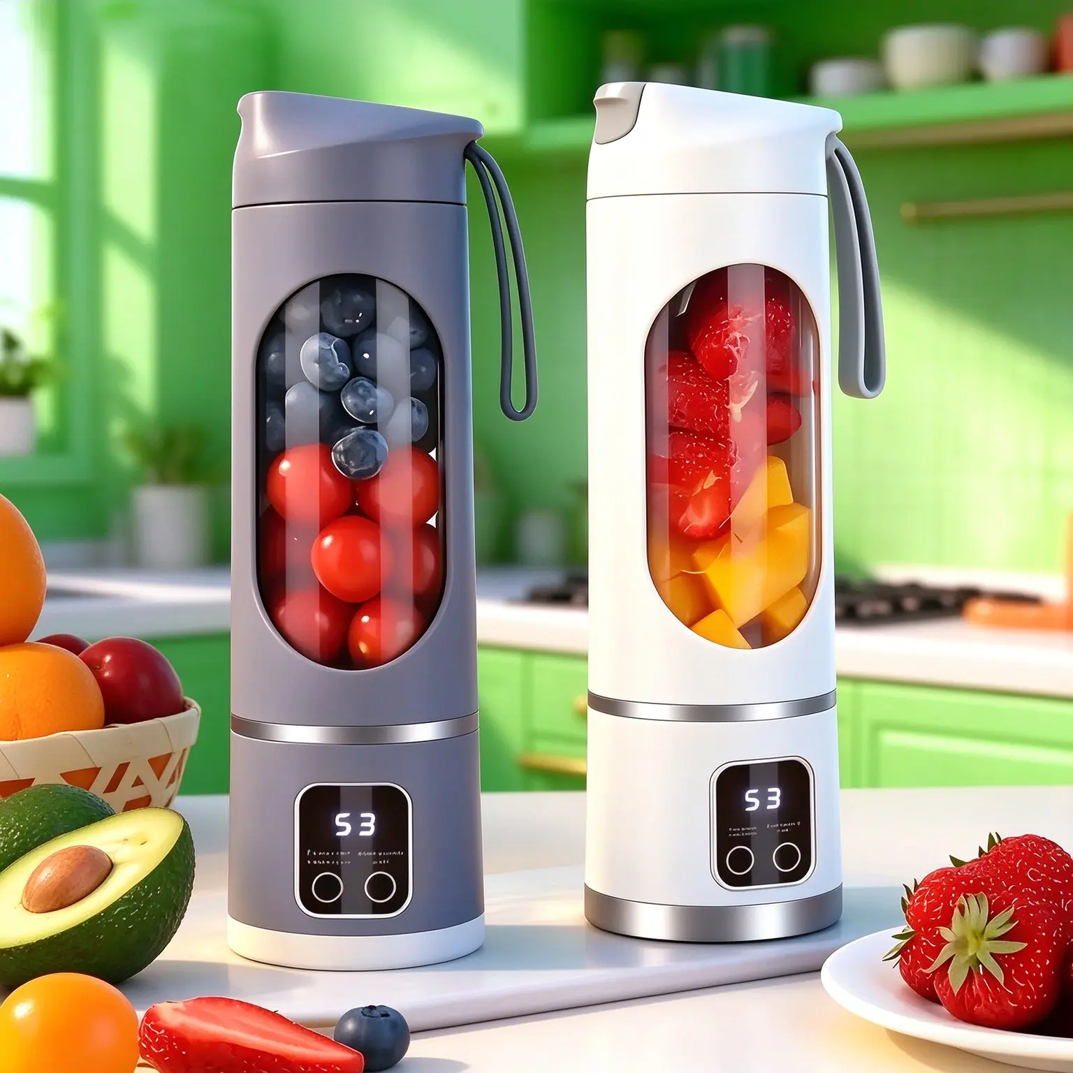 Portable Mini Blender, 450ml USB Rechargeable  Cup, 12 Blades Leakproof Personal Blender for Travel, Gym, Back To School, Smoothies, Shakes, Vegetable Juice & Baby Food leak proof design multifunctional juicer machine slow masticator blender vegetable