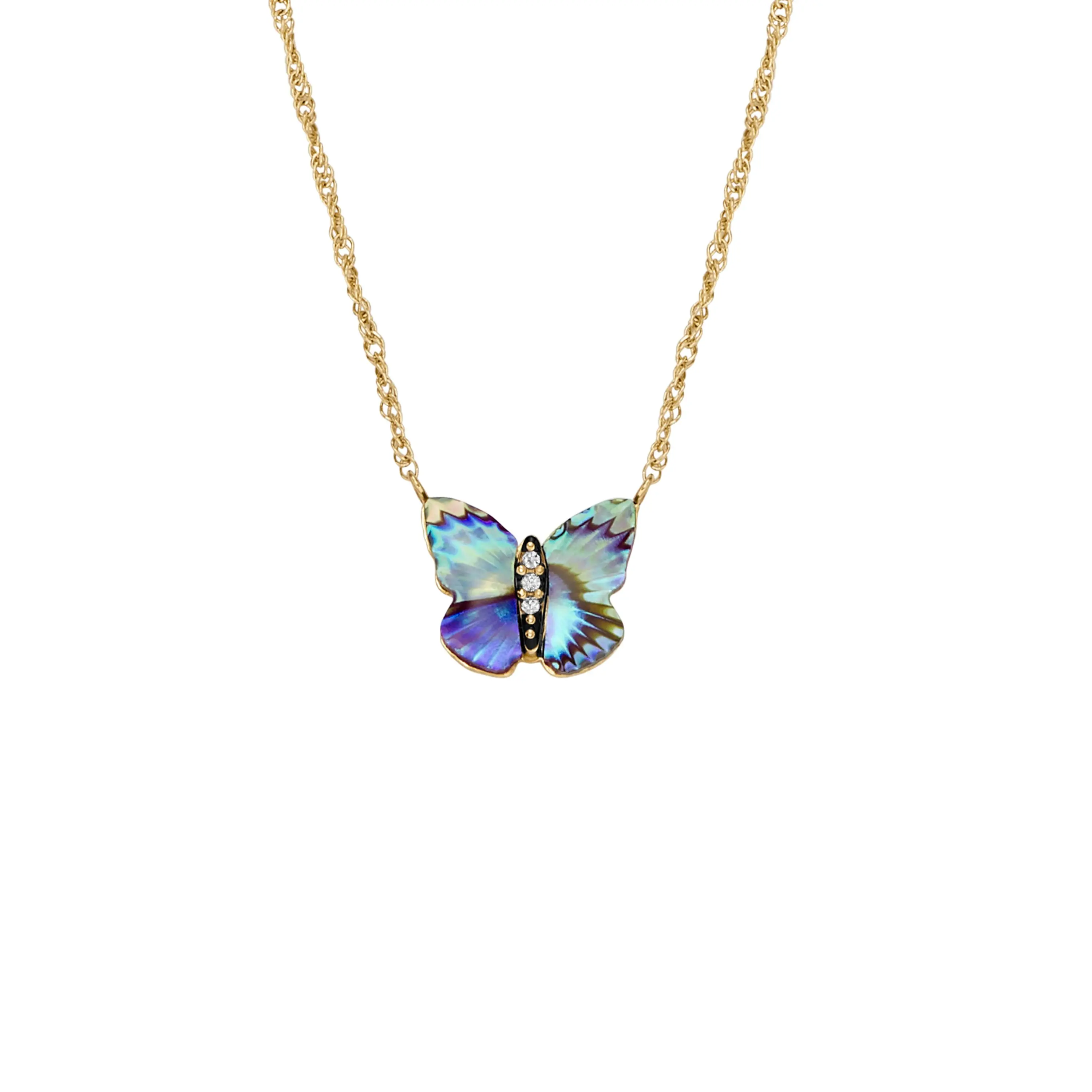 Fossil Women's Sutton Butterfly Wings Multicolor Abalone Pendant Necklace Fossil Women's Sutton Butterfly Wings Multicolor Abalone Pendant Necklace
