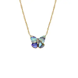 Fossil Women's Sutton Butterfly Wings Multicolor Abalone Pendant Necklace Fossil Women's Sutton Butterfly Wings Multicolor Abalone Pendant Necklace