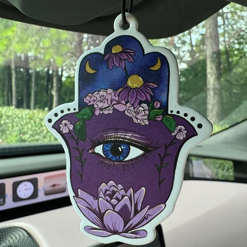 Abstract Hamsa Eye Natural Essential Oil Car Air Freshener, Long-Lasting 90 Days, Heatproof & Alcohol-Free, Safe for Kids & Pets, Car Fragrance