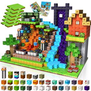 200PCS Magnetic Building Blocks with 6 Base Plate, Magnetic Blocks Cubes for Kids Ages 4-8, Stacking Magnet Blocks STEM Building Toys for Boys Girls Ages 3 4 5 6 7 8-12 Christmas Birthday Gifts