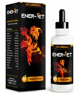 Vitofarma Ener-Jet | Nutritional Support for Roosters | 60 mL (2.03 oz) | Orange Flavor