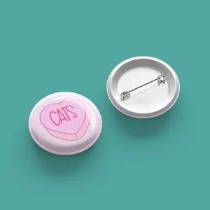 Cats Candy Heart Button