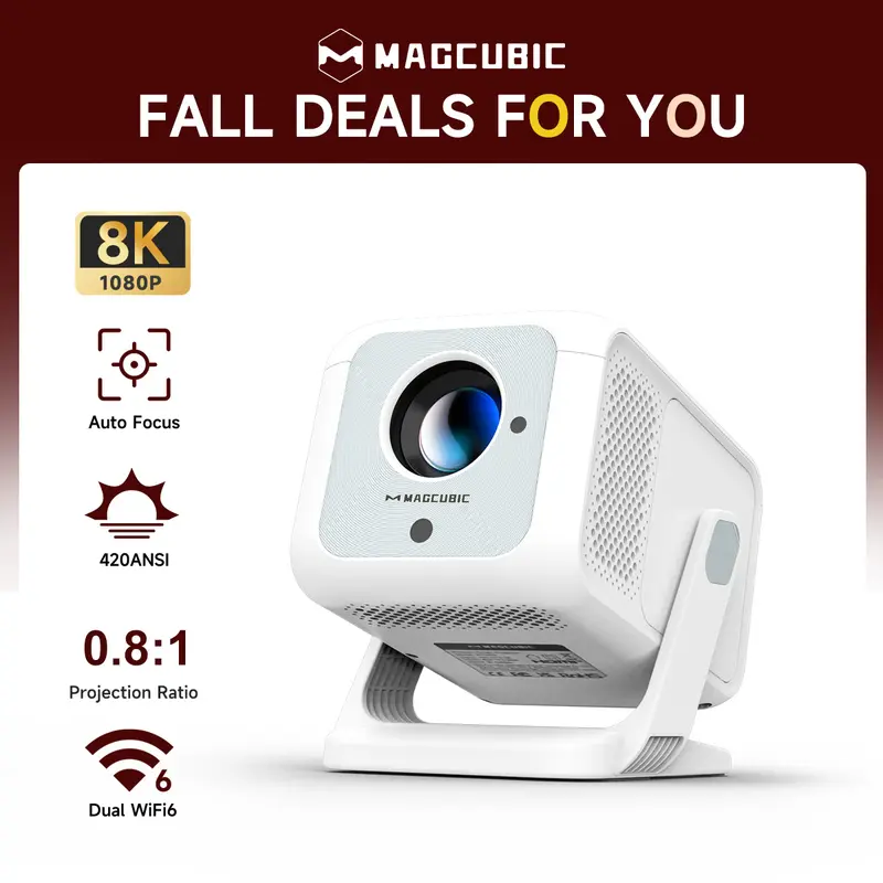 [US warehouse] Magcubic Auto Focus HY310X Projector 420ANSI With 4K Videosource Supported Full HD 1080P Auto Keystone Android 11 Built-in 5W Speaker BT5.2 for Outdoor Theater Stand Mini Portable Projector #tiktokshopstockup