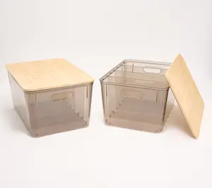 c e ll a Set of 2 Clear Baskets with Dividers
