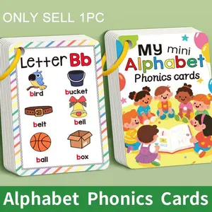 English Alphabet Reading Cards, Word Learning Vocabulary Flashcards for Education, Gifts, Toys, Suitable for Classroom, Kindergarten, Birthday, New Year Presents