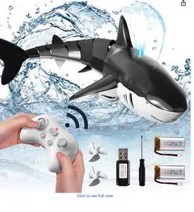 "2.4G Remote Control Shark Toy - Realistic Swimming RC Shark for Pool & Bathtub, 2 Rechargeable Batteries Included, Fun Water Toy for Kids & Summer Play"