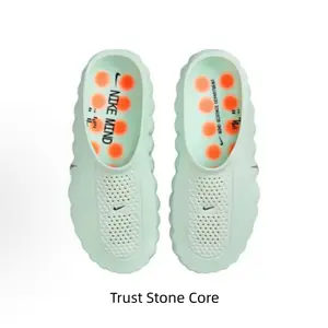 Mint Green Perforated Slip On Clogs Orange Stud Outsole Unisex Outdoor Casual Slide Sandals