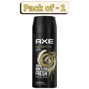 AXE Gold Temptation Scented Body Spray for Men, 150ml Odorizing Deodorant - Lightweight Body Care, Long-Lasting Masculine Aroma for Daily Use
