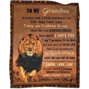 Grandson Gifts Blanket from Grandma Grandpa Birthday Gifts for Grandson Throw Blankets to Grandson from Grandparents Thanksgiving Valentines Day Graduation Gifts