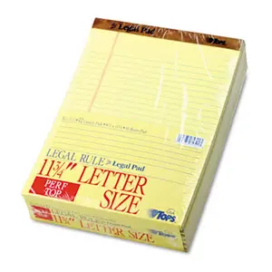 212 MAIN Perforated Notepads - Legal Ruled Writing Paper, Letter Size, Canary Color, 12-Pack (50 Sheets Each) - Office Stationery Supplies for Work