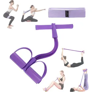 Fitness Resistance Bands-6 Tube Pedal Ankle Puller Pedal Resistance Band with Handle for Legs, Arms, Full Body Workout(Includes Resistance Bands) trendy