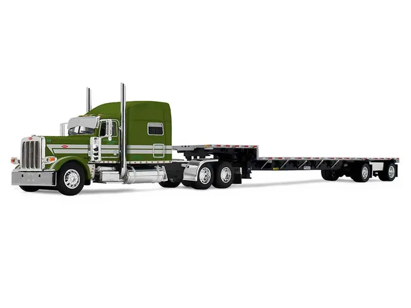 Zimmerman Transport LLC - Peterbilt Model 389 w/ 70 Mid-Roof Sleeper and Transcraft Step Deck Trailer Diecast 1:64 Scale Model – DCP 60-2401