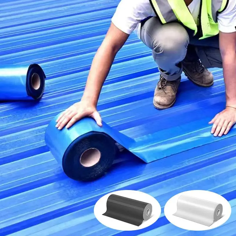 Roof Repair Waterproof Tape, 1 Roll Repairing Cracks & Loopholes Tape Suitable for Metallic Surfaces, Wave Tile Container Roofs, Steel Structures, Pla