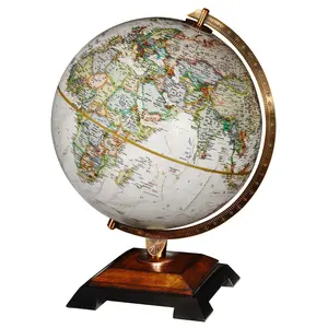 Replogle National Geographic Bingham 12″ Raised Relief Antique Desk Globe Made in USA Detailed World Map Design