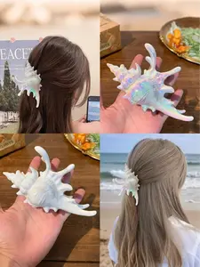 New Ocean Series Seashell Hair Clip, Hair Claw, High-End Personalized Hair Accessory, Suitable for Daily Casual Parties Work Travel Beach Photography