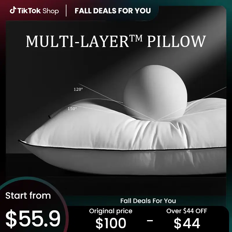 APSMILE Goose Feather Down Pillow- Hotel Collection Bed Pillows Set of 2 - Soft Down Pillows for Back, Stomach or Side Sleepers infinity pillows infi