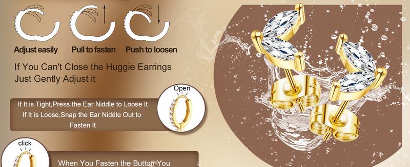 ORAZIO 14K Gold Plated Silver Huggie Hoop Stud Earrings Set for Women Hypoallergenic Cartilage Piercing Jewelry Multiple Piercing Earrings Stack with Chain & CZ Studs ORAZIO 14K Gold Plated Silver Huggie Hoop Stud Earrings Set for Women Hypoallergenic Cartilage Piercing Jewelry Multiple Piercing Earrings Stack with Chain & CZ Studs
