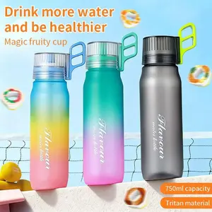 This 750ml sports water bottle comes with 5 fruit-flavored filter cartridges, is BPA-free, and is perfect for camping and travel. It boasts a large capacity and stylish design.