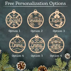 Custom Christmas Ornaments, Personalized Name Family Wooden Ornament, Customized Christmas 2024 Ornament, Christmas Gifts
