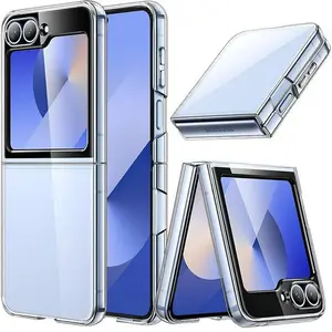 Entronix Galaxy Z Flip 6 Crystal Clear Case - Slim Cover Transparent Dustproof Handle