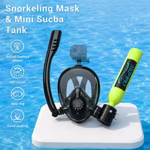 Summer Water Fun Must-Have | ChikaDIV 0.5L Mini Scuba Tank Set, Portable & Reusable Diving Tank for Pool Days, Snorkeling, Beach Trips, Shallow Water Diving, Underwater Exploration & Outdoor Adventures