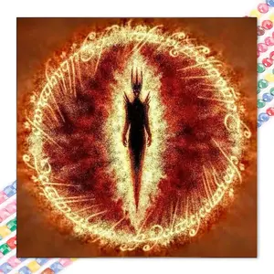 1pcs 5D DIY Diamond Painting Set, 5D Diamond Art Set, DIY Decoration, Flame Eyes Diamond Painting Set Full Round Drill DIY, Mosaic, Diamond Art, DIY Art Home Decoration, suitable for Halloween and Christmas