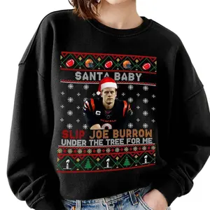 Joe Burrow Christmas Sweatshirt, Burrow Shirt, Vintage Cincinnati Football, Burrow Cincinnati Football, Christmas Gifts, Football Christmas