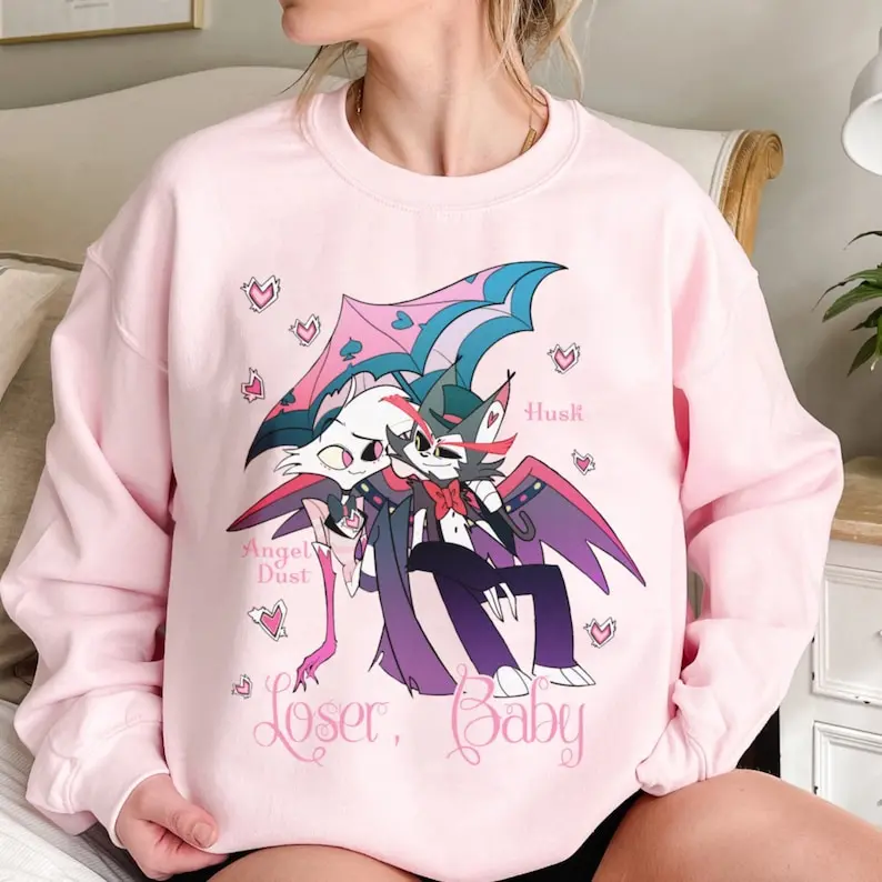 Loser Baby Shirt, Angel Dust & Husk Hazbin Hotel Unisex Sweatshirt
