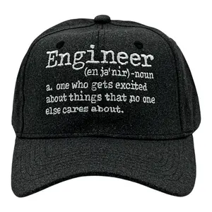 Engineer Definition Hat Funny Sarcastic Science Joke Graphic Novelty Cap Funny Hats Sarcastic  Funny Science  Novelty Caps for Men Black - Standard