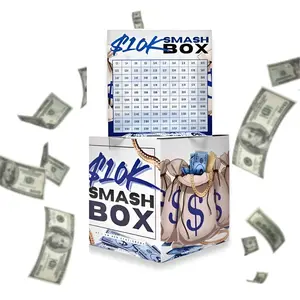 DIY Smash Box for Money 10k - Durable Acrylic Savings Cash Box for Cash, Buckle Design Ideal for Cash Savings Box, Transparent Secure and Portable Digital Planner.