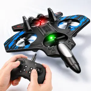 Remote Control Jet Fighter Plane Jet Toy for Kids 360° Stunt Flips, Colorful LED Lights, Easy RC Drone Toy for Beginners