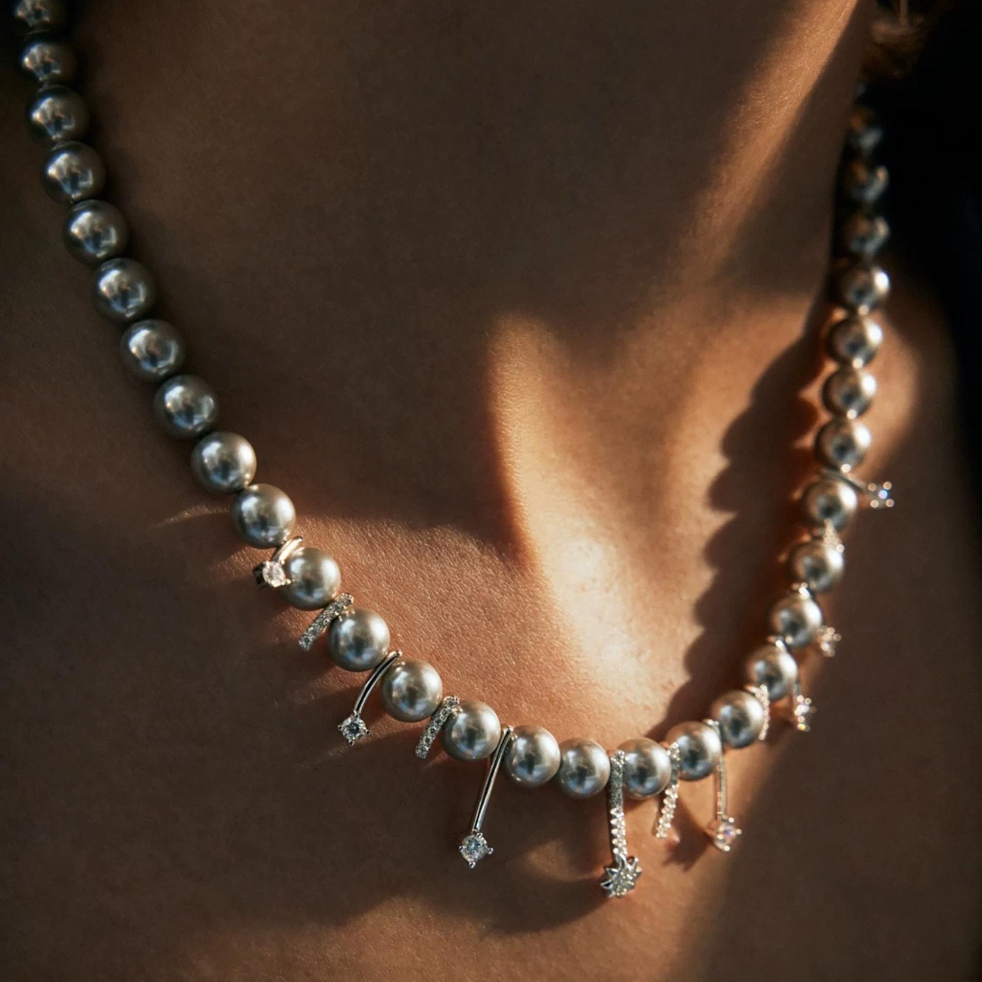 6mm Minimalist Light Luxury Drunken Meteor Deep Sea Mother of Pearl Clavicle Necklace Versatile Gift for Women shell pearl