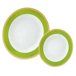 Kiwi Green Bordered Plastic Premium Plates