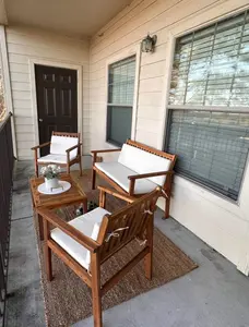 4 Piece Outdoor Patio Furniture Wood Set Sofa With Table And Cushions