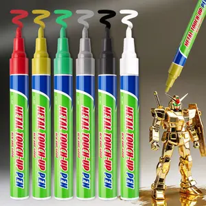6 Colors Metal Touch Up Pens | Waterproof Fade-Resistant Markers for Memorial Day Veteran Tombstone & Grave Restoration