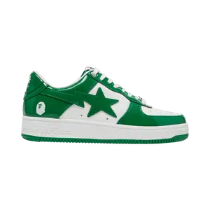 BAPE BAPESTA LOW 'PATENT LEATHER GREEN WHITE'