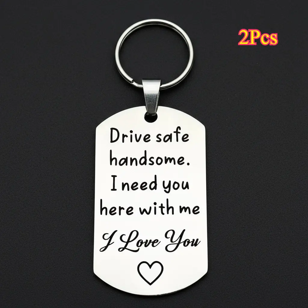 2Pcs Gifts For Boyfriend Valentine's Day Gifts For Husband Birthday Gift For Men I Need You Here Trucker Gift Keychain Couple