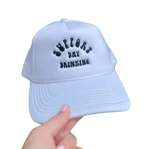 Support Day Drinking White Trucker Rope Hat