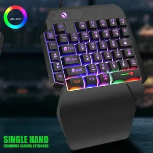 35keys One Handedly Single Hand Mini Gaming Keyboard Usb Ultra-slim Wired Backlight Keyboard for Laptop Desktop PC Smartphone