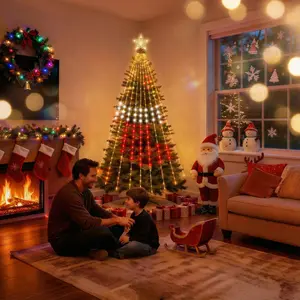 Smart Christmas Tree Lights with Remote APP Control RGB Color-Changing 400 LEDs 11 Modes Timer Music Sync for Decorations and Holiday Parties Magical Ornaments Stunning Visual Effects Led Lights