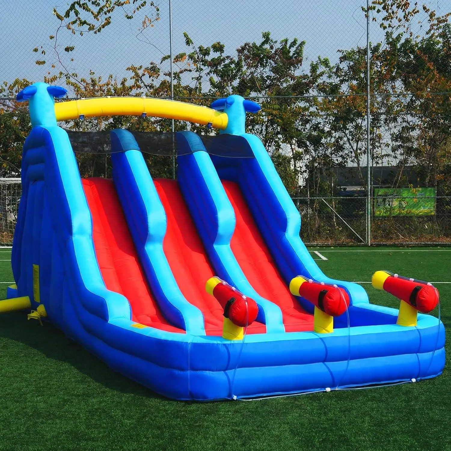 22ft Oxford Cloth Inflatable Water Slide (Home Water Park) – Features a pool, climbing area, and slide; perfect for summer pool parties and family gatherings (Blower included)