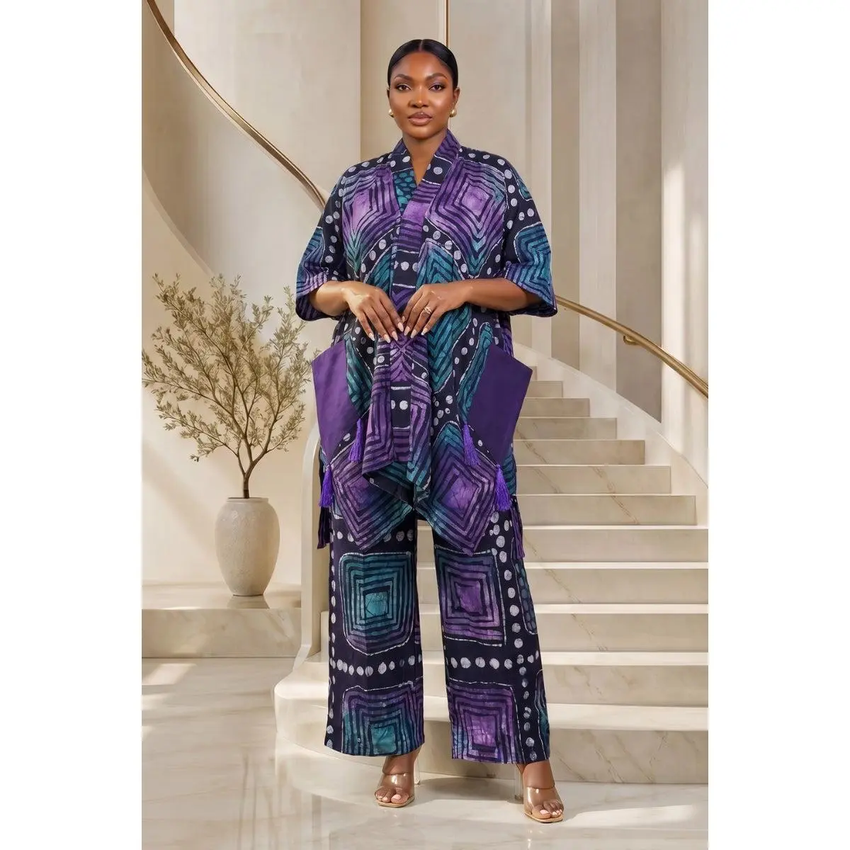 Teleola Tunic Set |Purple/teal