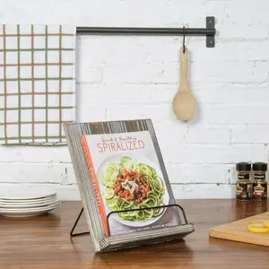 Torched Wood and Metal Cookbook Holder