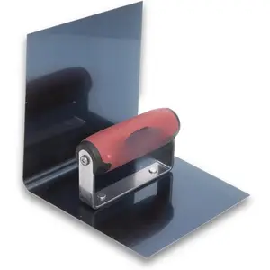 Blue Steel Step Tool, Cove Tool, 6 x 6 x 6 Inch  Size, 1/2 Inch Radius, 90-Degree Angle, Resilient DuraSoft Handle,  Cracking in Concrete, 174BD