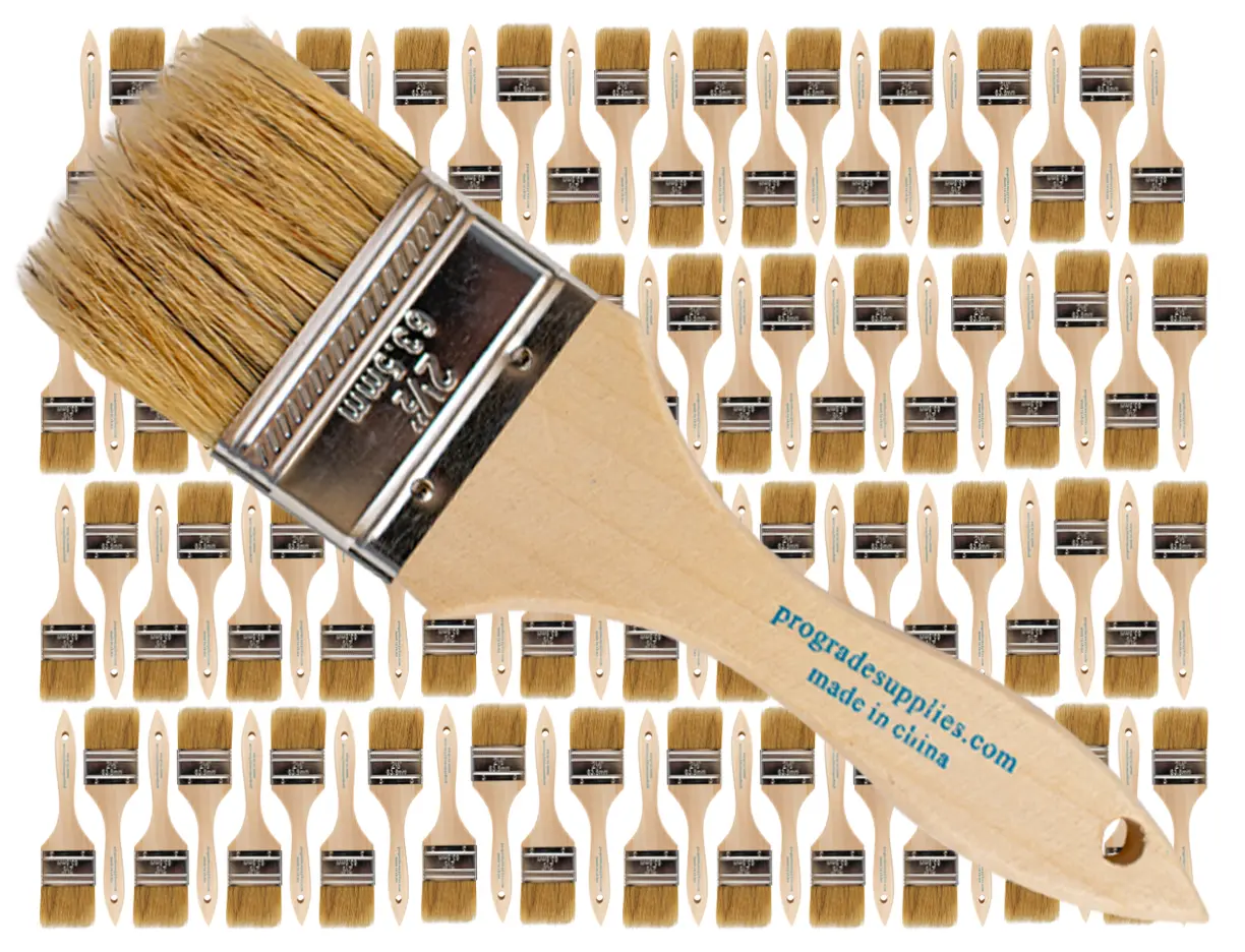 Vermeer Chip Paint Brushes - 96-Pack - 2.5" Chip Brushes for Paints, Stains, Varnishes, Glues, & Gesso - Home Improvement - Interior & Exterior Use