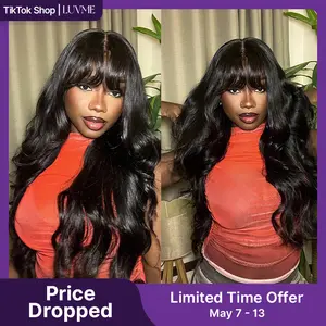 Luvme All-Day Comfor Wig Loose Body Wave Glueless 7x6 Closure HD Lace Human Hair Wig with Bangs Pre-Cut Lace 180% Density Limited Time Offer TikTok Exclusive #luvmenewarrivals