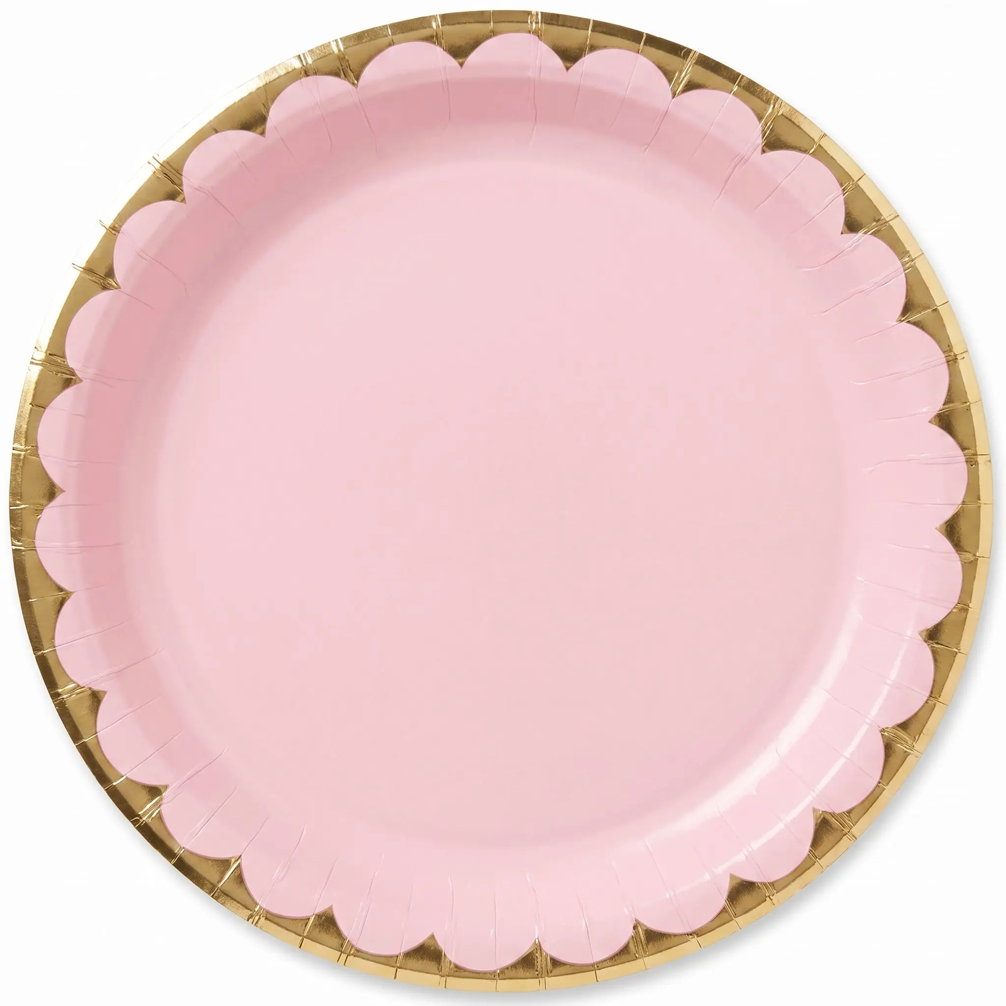Elegant Rose Gold Scalloped Paper Plate - 10 Inch